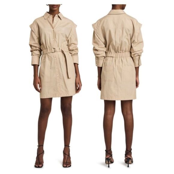 Derek Lam 10 Crosby Hadley Cotton Shirt Dress Beige/Khaki Size 2 $450 - Picture 1 of 9